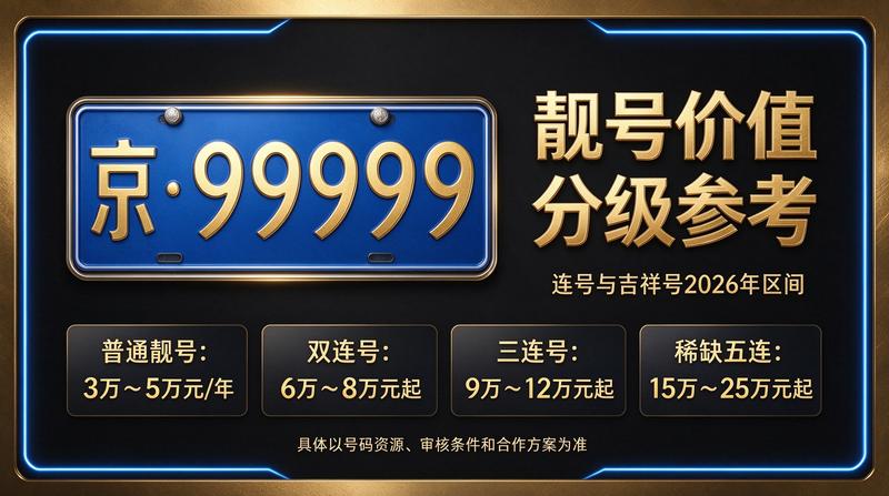 闲置车牌指标价格明细表示意图